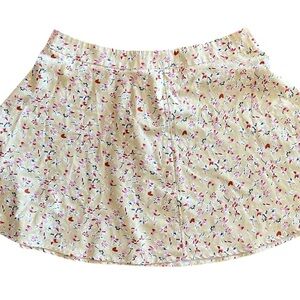 Mid tight flowery flair skirt